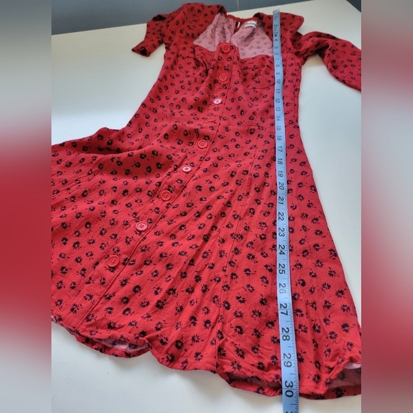 Reformation Milla Dress in Red and Black Size 0 - Picture 14 of 15
